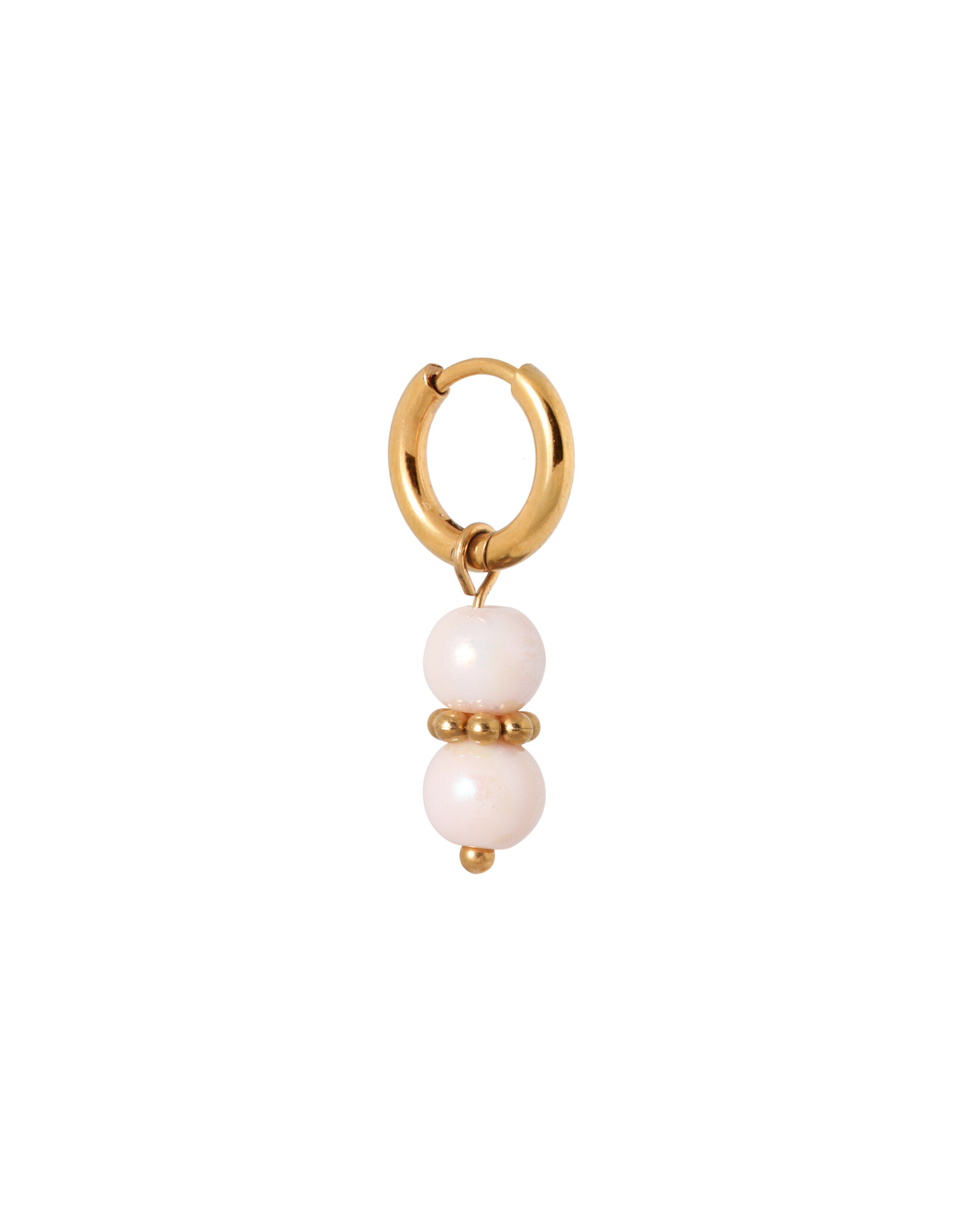 Oorring pink feather 1 stuk
