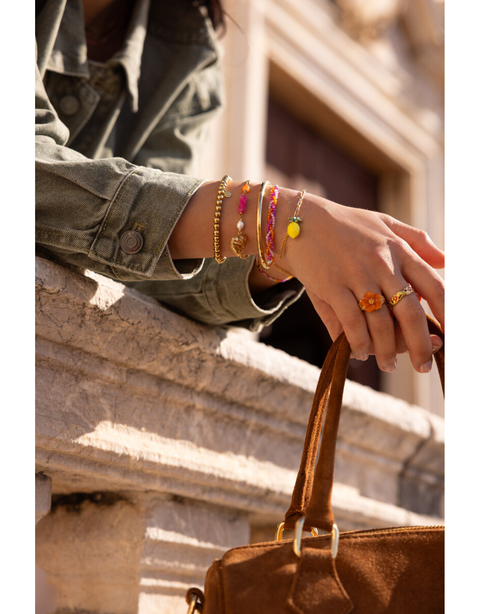 Armband gevlochten multi