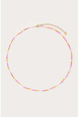 Ketting roze oranje kralen