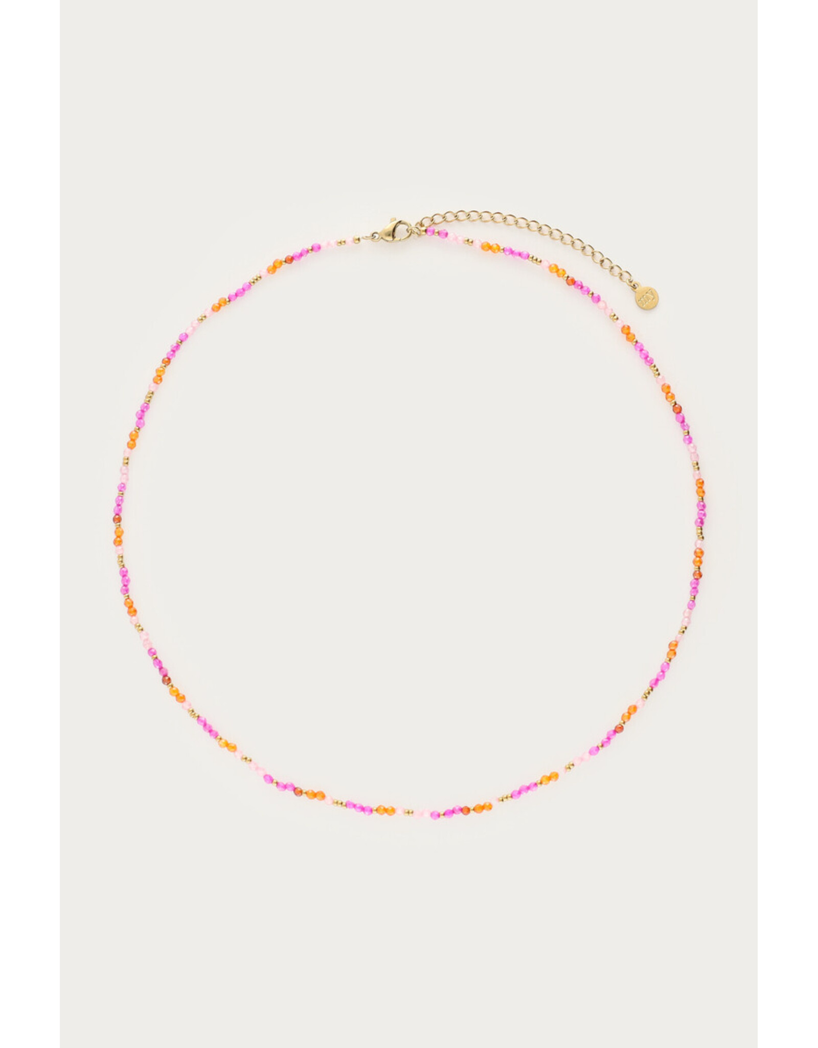 Ketting roze oranje kralen