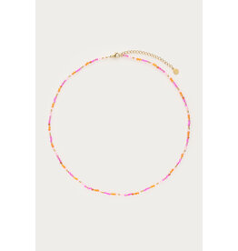 Ketting roze oranje kralen