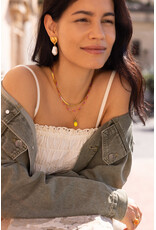 Ketting roze oranje kralen