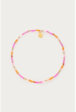 Armband roze oranje kralen