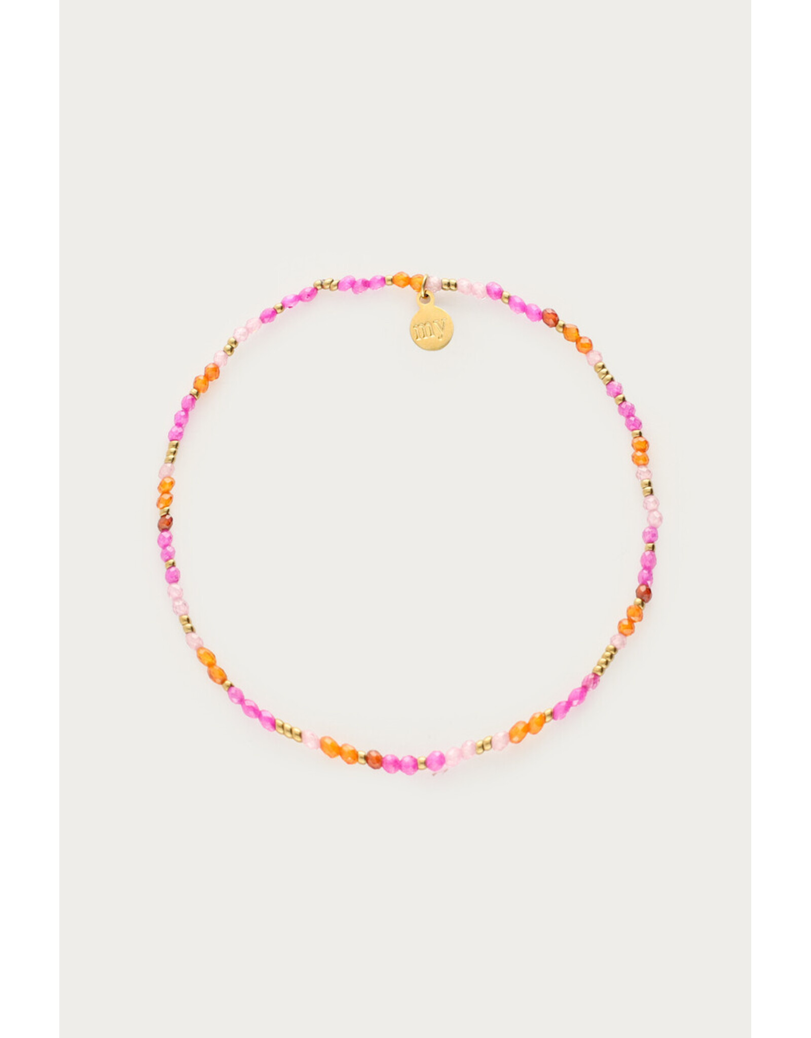 Armband roze oranje kralen