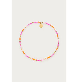 Armband roze oranje kralen