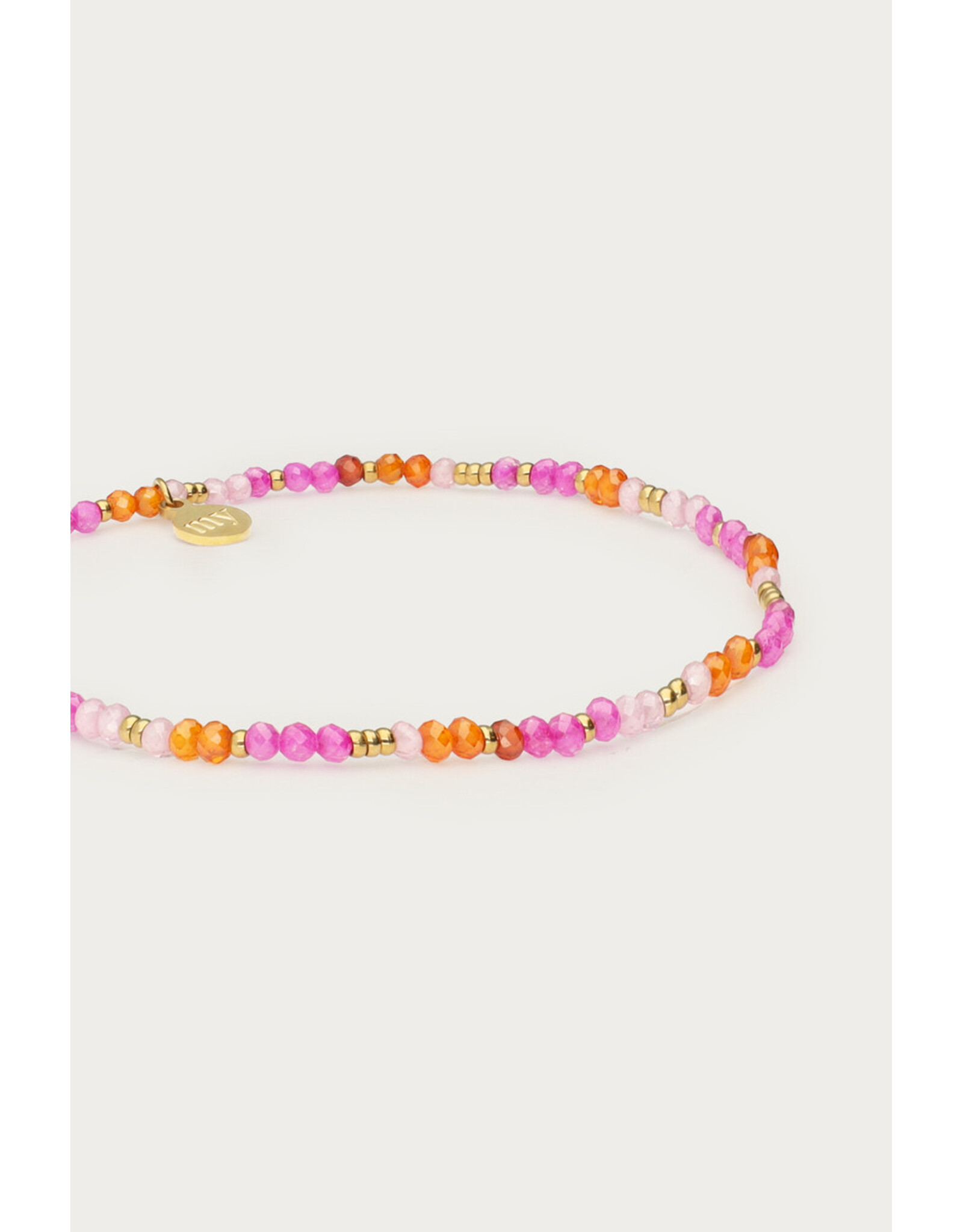 Armband roze oranje kralen
