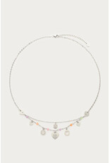 Ketting dubbel zilver bedels
