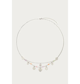 Ketting dubbel zilver bedels