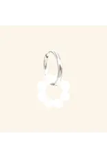 Oorringen donut wit zilver