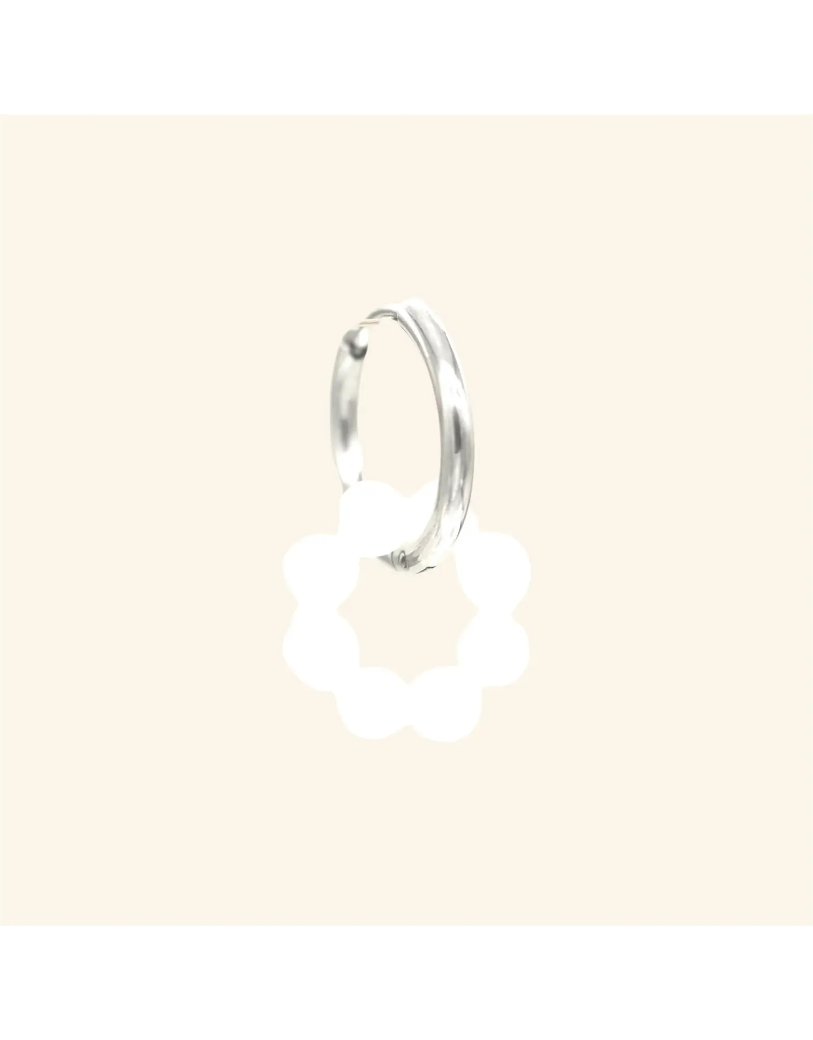 Oorringen donut wit zilver