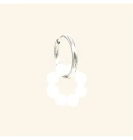 Oorringen donut wit zilver