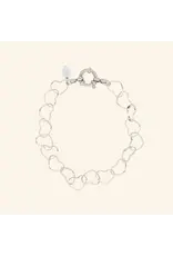 Armband string hearts zilver