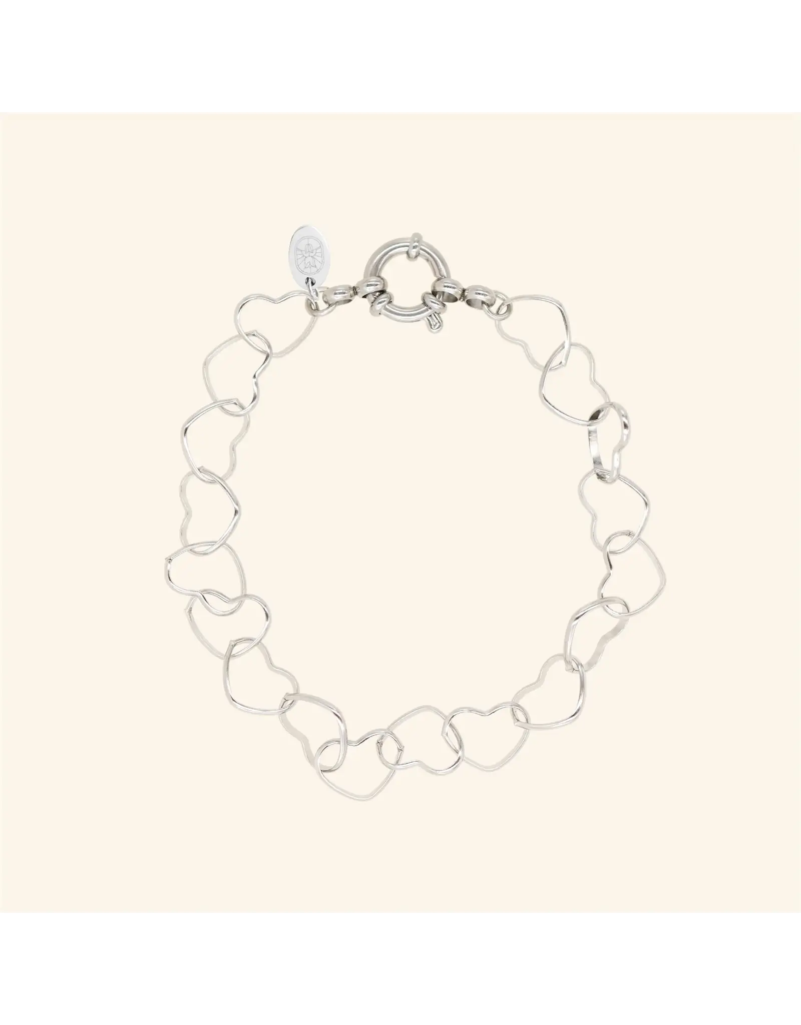 Armband string hearts zilver