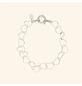 Armband string hearts zilver