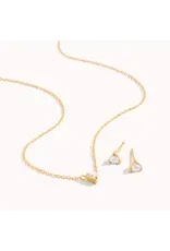 Set studs + ketting gold/white
