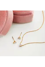 Set studs + ketting gold/white