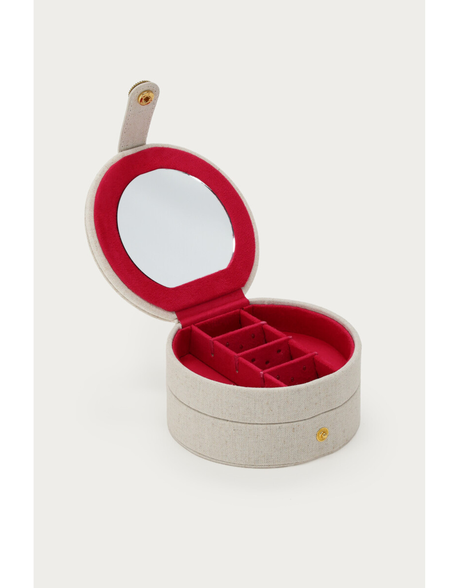 Sieraden etui linnen rond