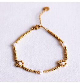 Armband bloemen parels