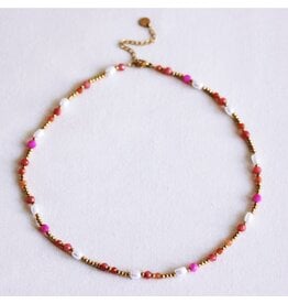 Ketting oranje/roze