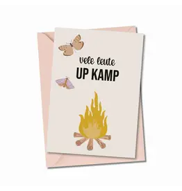 Wenskaart Vele leute op  kamp