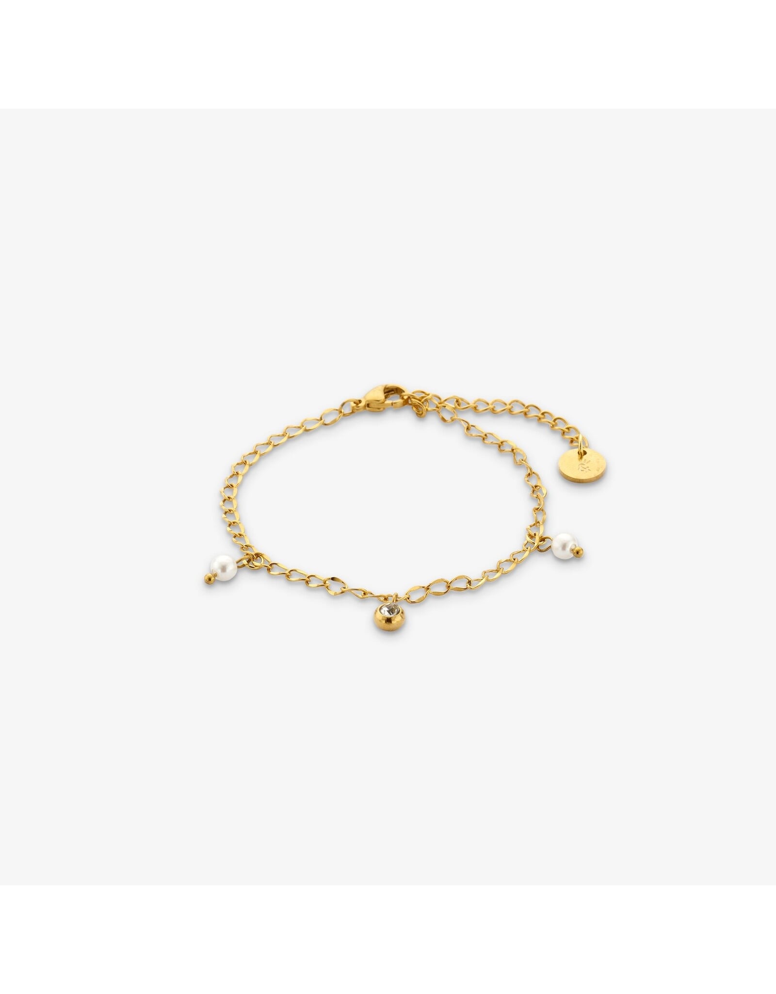 Armband strass steentje + parels