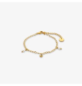 Armband strass steentje + parels