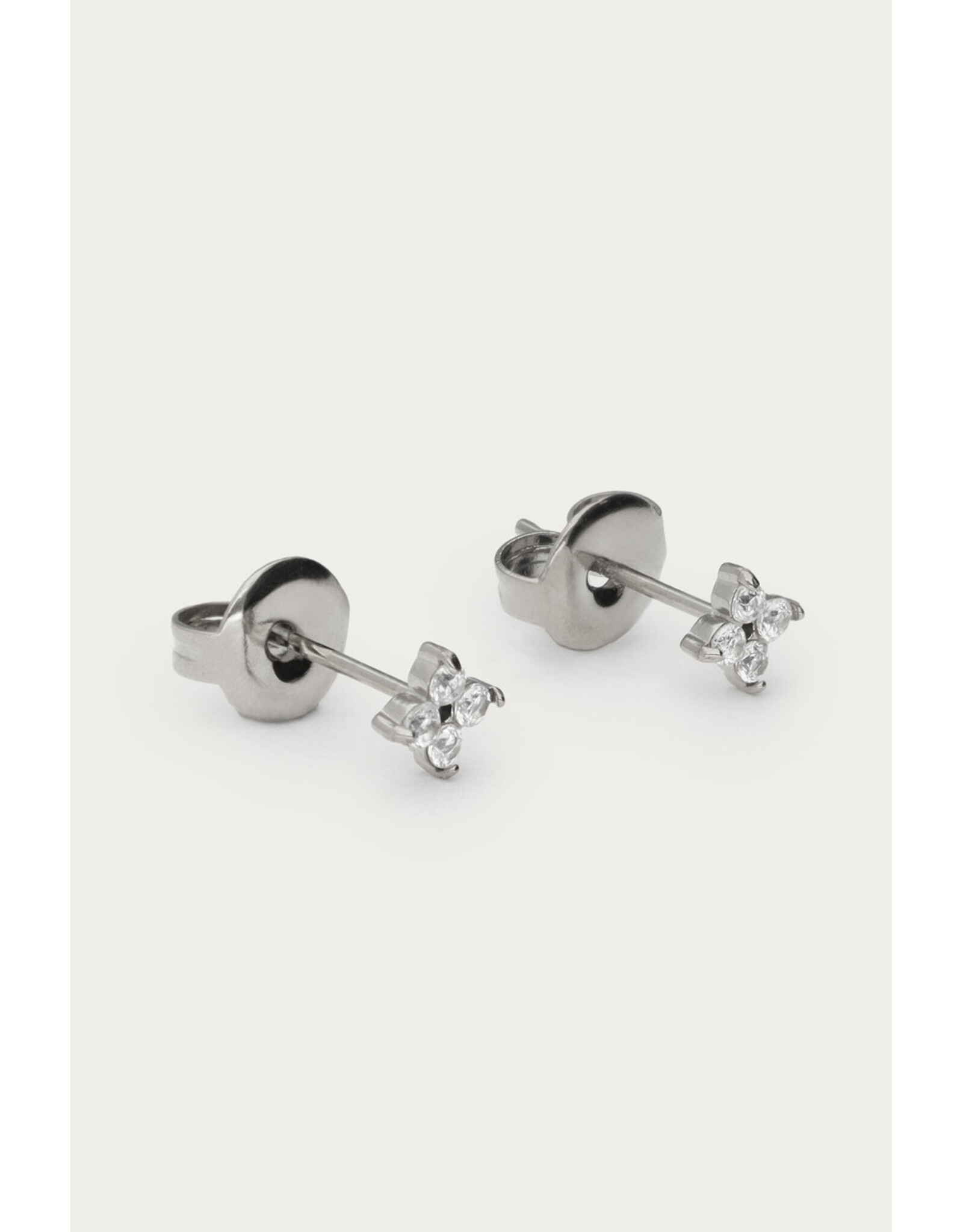 Studs klaver zilver