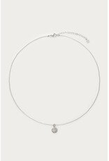 Ketting cirkel strass zilver