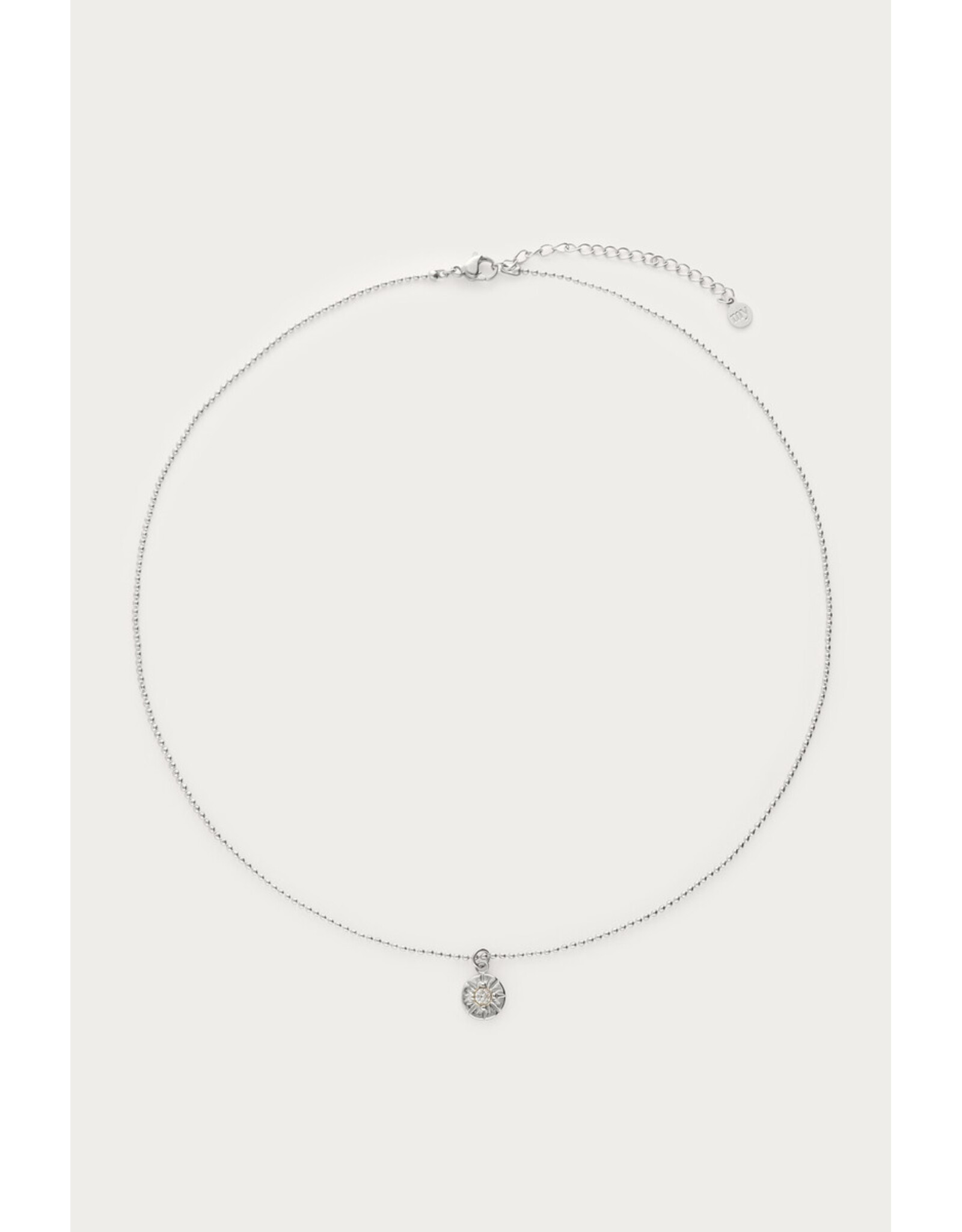 Ketting cirkel strass zilver