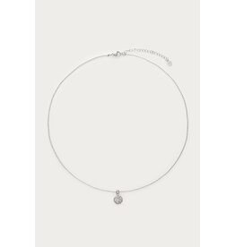 Ketting cirkel strass zilver