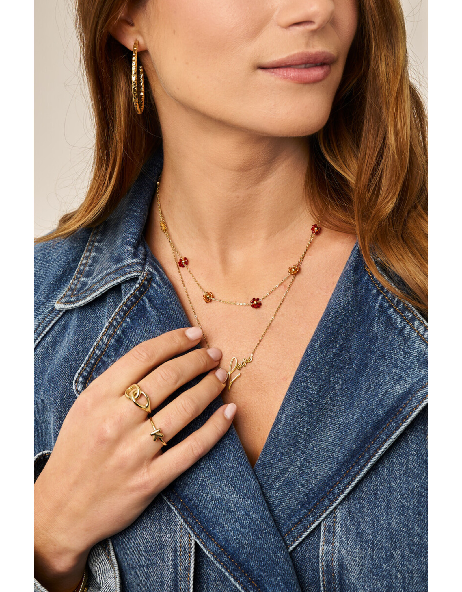 Ketting bloemen multi