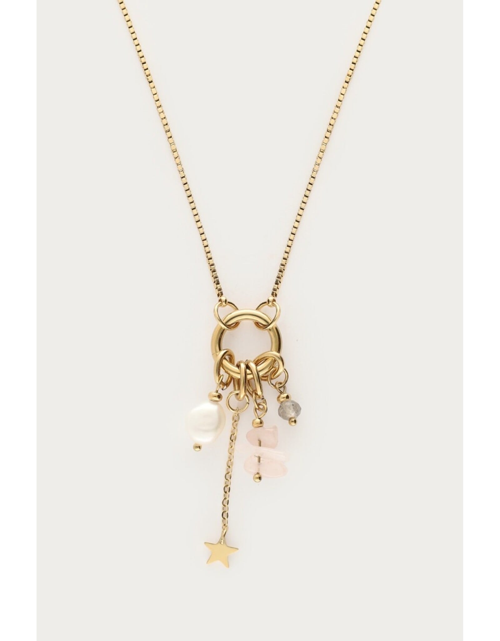 Ketting sunrocks roze parel