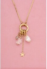 Ketting sunrocks roze parel