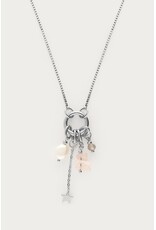 Ketting sunrocks roze parel zilver
