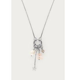 Ketting sunrocks roze parel zilver