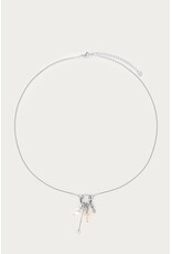 Ketting sunrocks roze parel zilver
