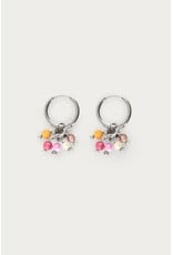 Oorringen multi kralen sunrocks zilver