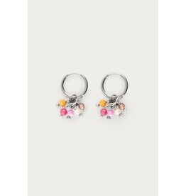 Oorringen multi kralen sunrocks zilver