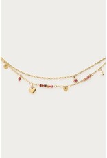 Armband dubbel hart kralen