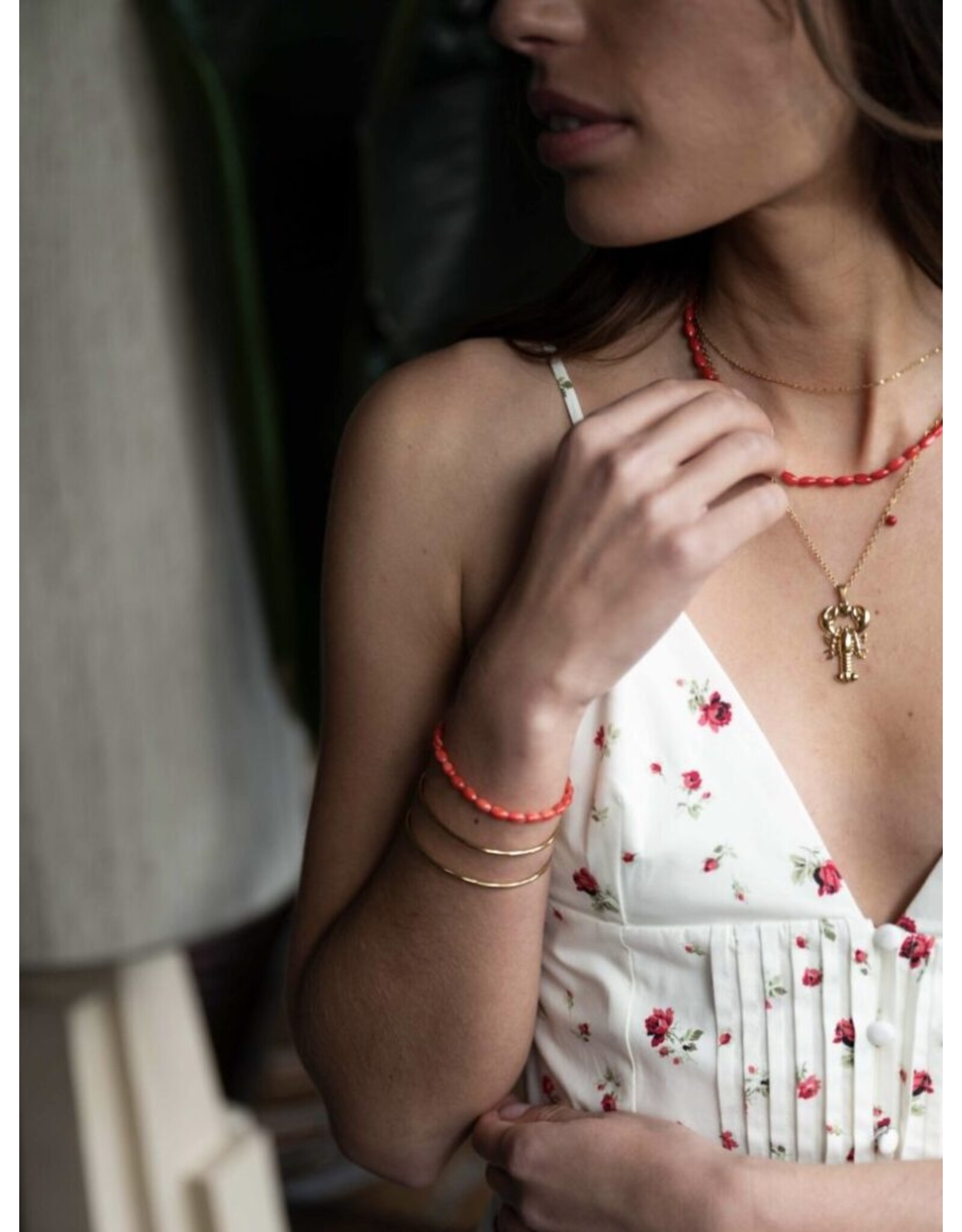 Ketting schelp rood