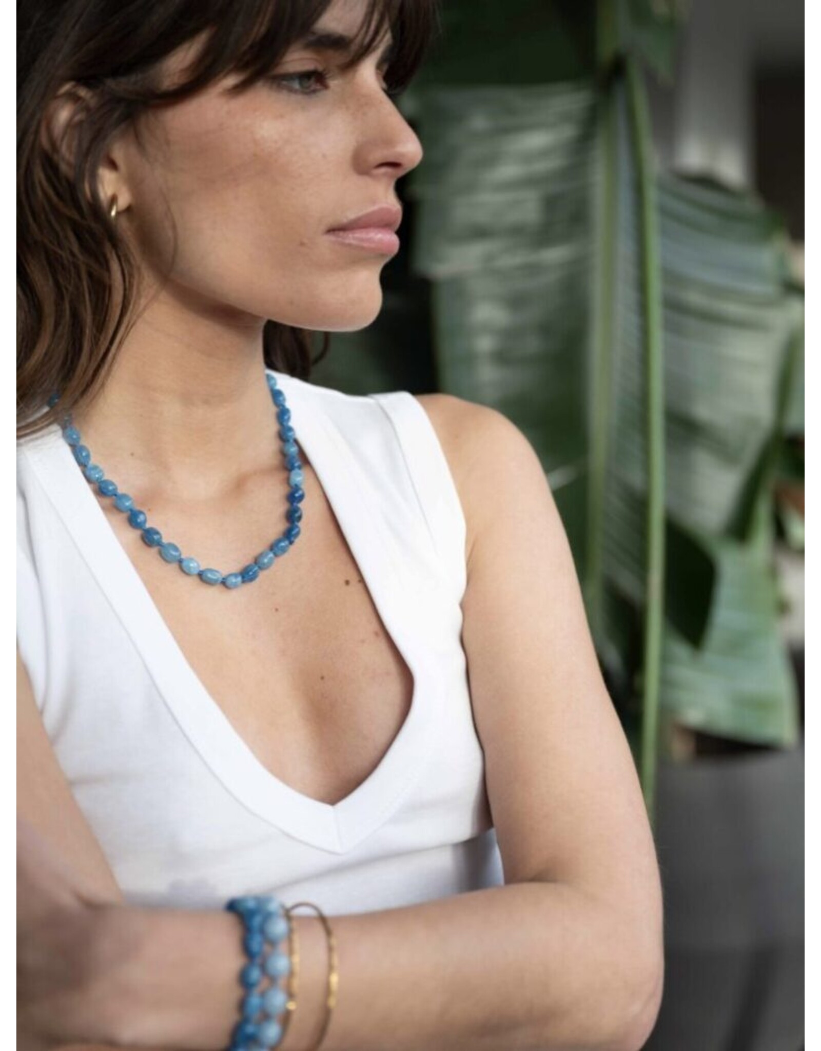 Ketting blauw gemstones