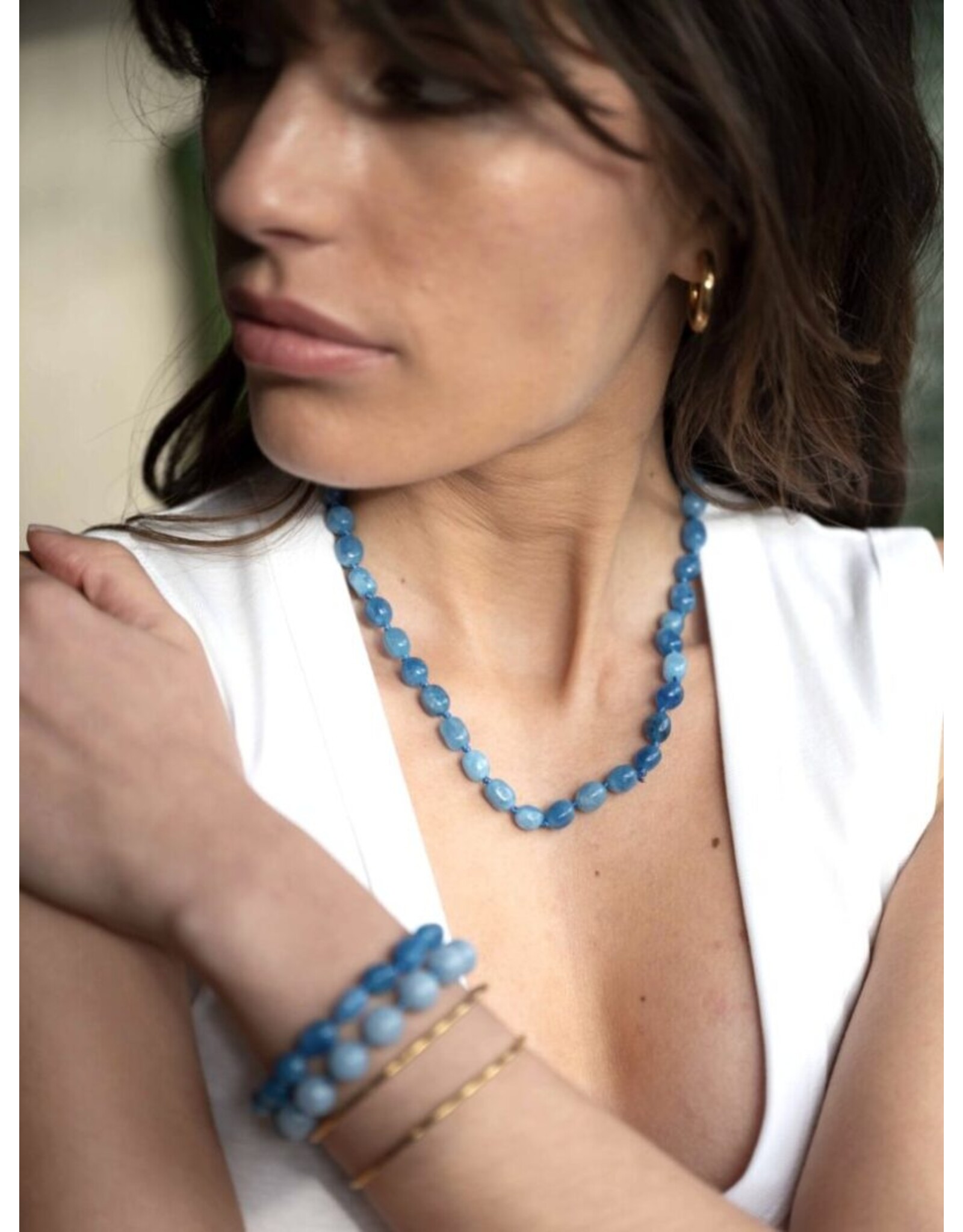 Ketting blauw gemstones