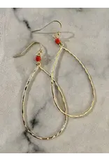 Oorbellen gehamerde pegel rood