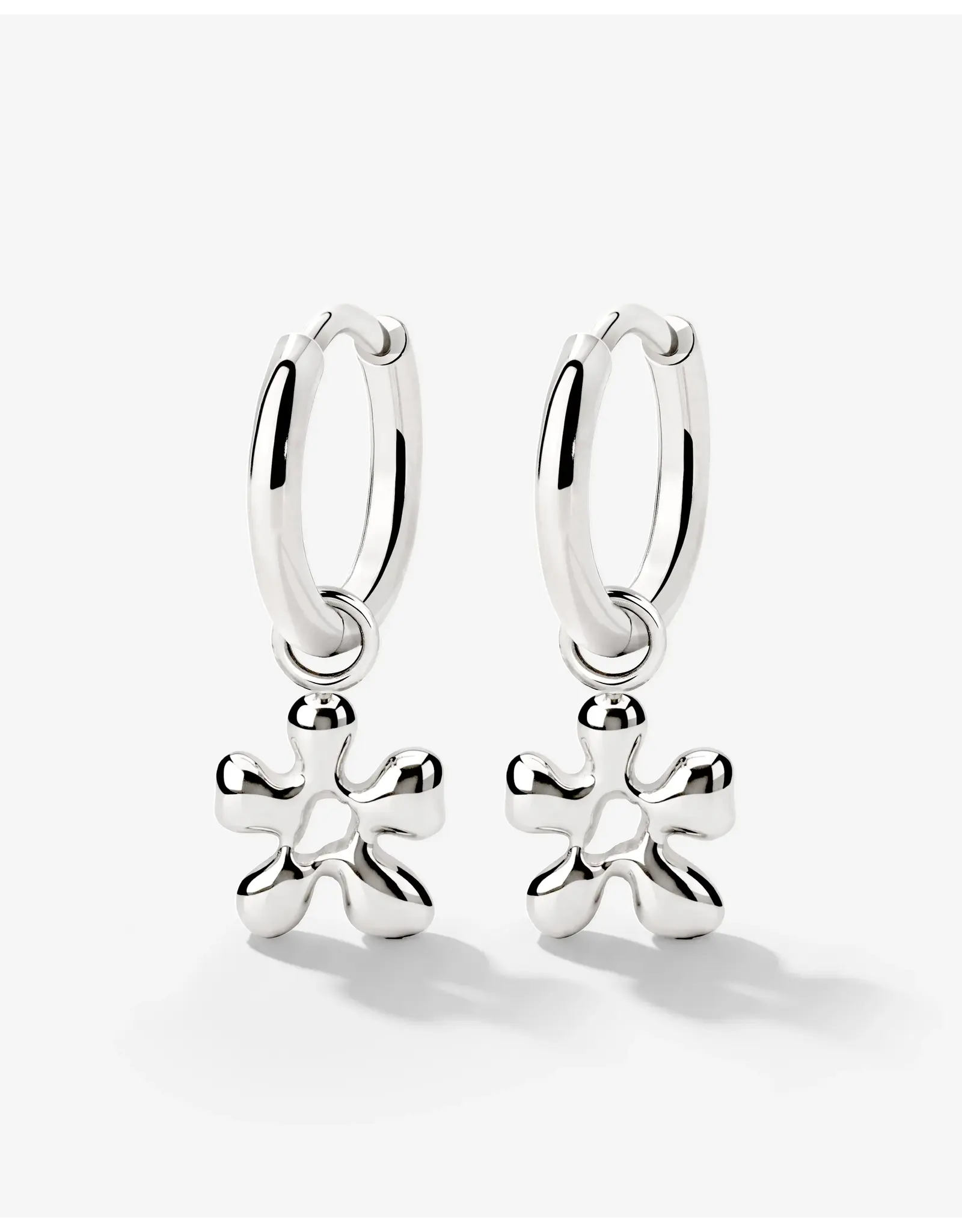 Oorringen flower silver