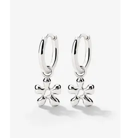 Oorringen flower silver