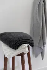 Plaid tricot donkergrijs