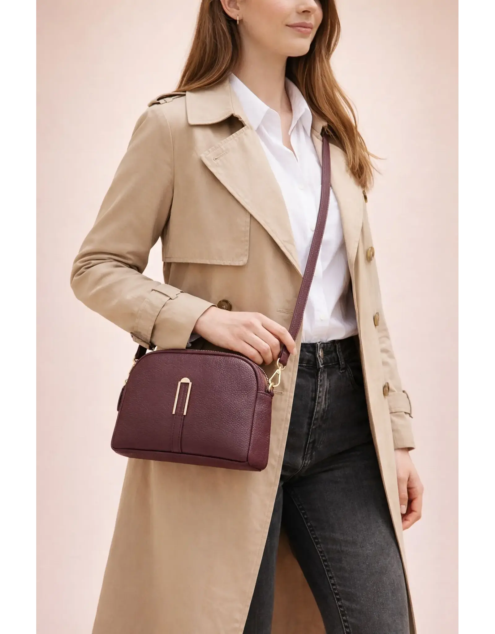 Handtas lia bordeaux
