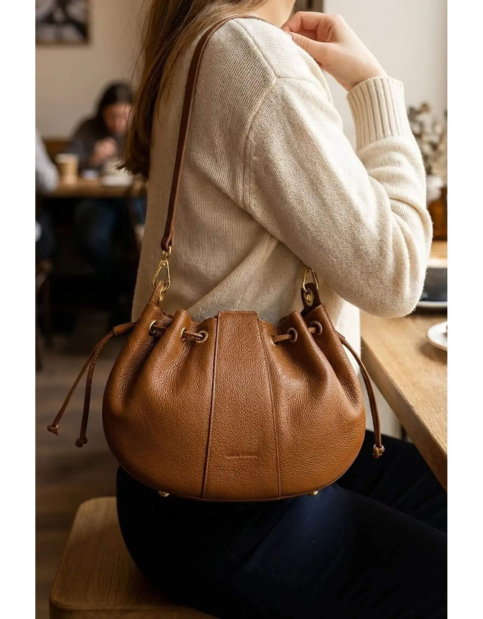 Handtas nou cognac