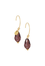 Oorbellen facet drop aubergine