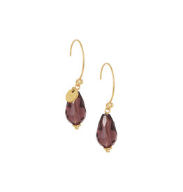 Oorbellen facet drop aubergine